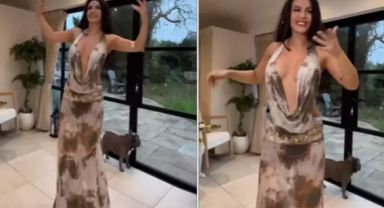 Sibel Akbulut'un derin dekoltesi ve kıvrak dansına yorum yağdı