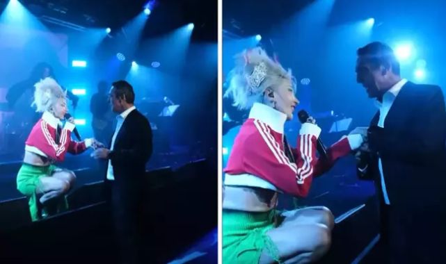 Ali Koç sahneye çıktı, Hande Yener'le şarkı söyledi