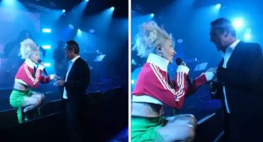 Ali Koç sahneye çıktı, Hande Yener'le şarkı söyledi