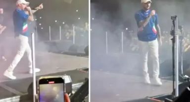Ünlü rapçi sahneye "Ali Koç istifa" diye girdi