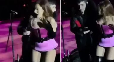 Hadise'nin konserinde korku dolu anlar! Hayranı sahneye atladı