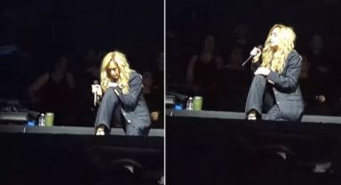 İstanbul'da sahne alan ünlü şarkıcı Lara Fabian sahnede korkuttu