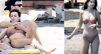Plajda romantik anlar! Önce deniz sonra uyku keyfi
